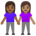 👩🏾‍🤝‍👩🏽 women holding hands: medium-dark skin tone, medium skin tone display on Google